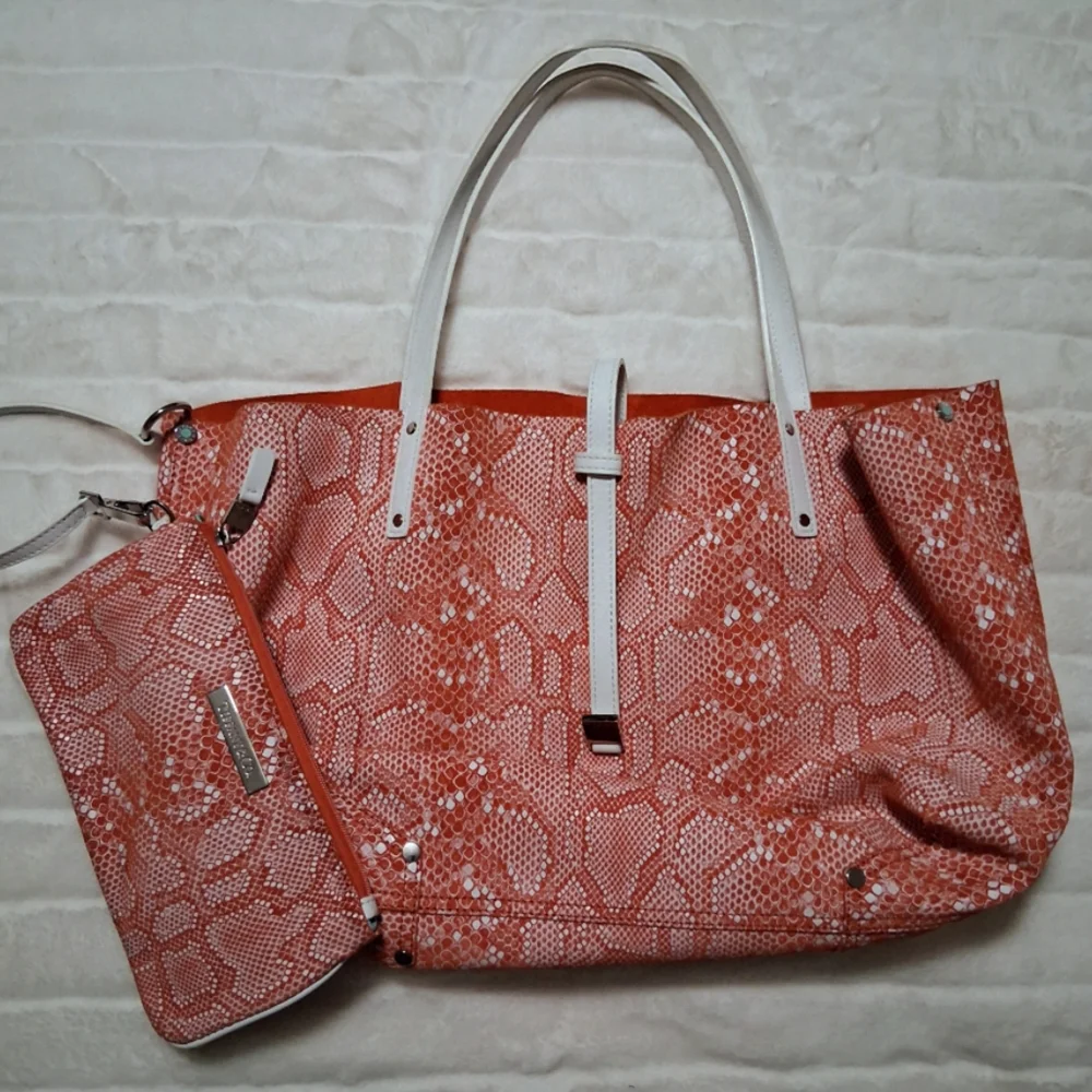 Tiffany & Co. Suede And Leayher Snakeskin Reversable Tote